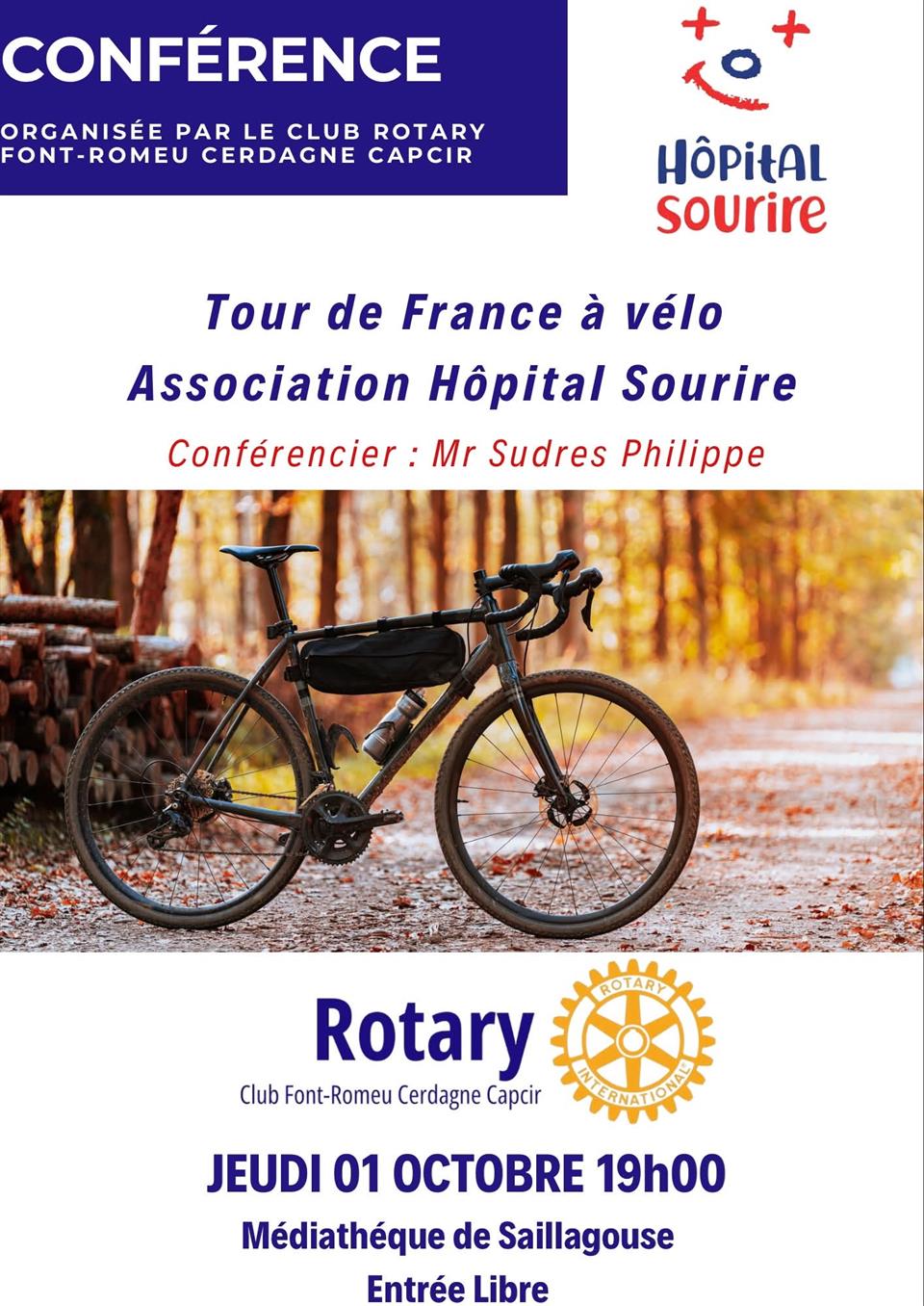 Conference organisé par le rotary club font romeu cerdagne capcir à Saillagouse