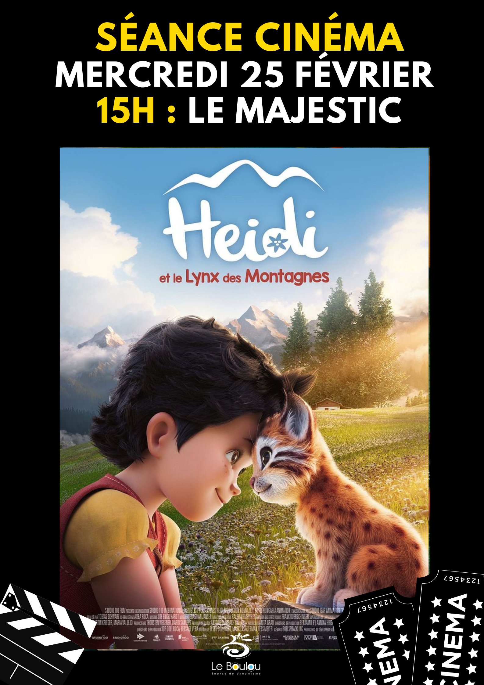 SÉANCE CINÉMA "HEIDI ET LE LYNX DES MONTAGNES"