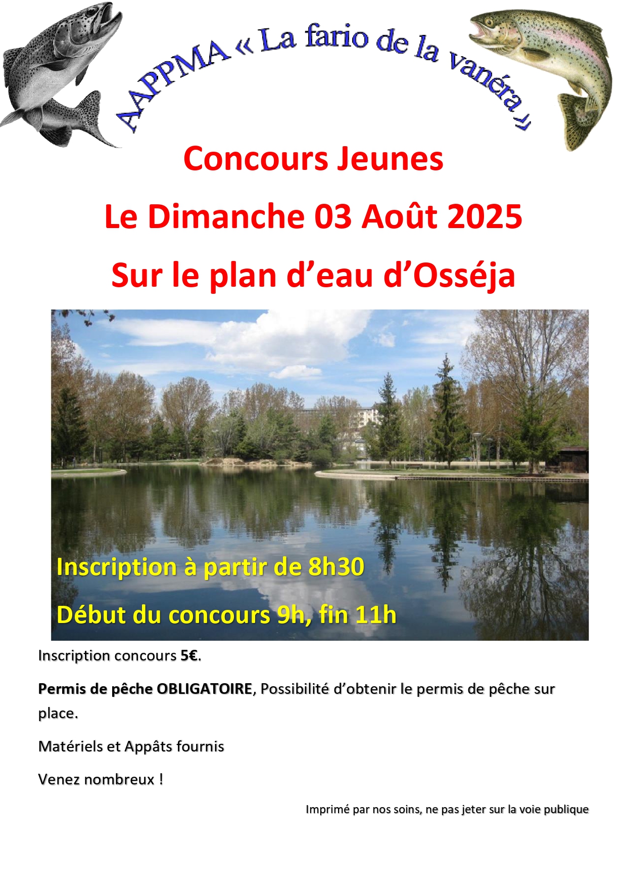 CONCOURS DE PÊCHE «SPÉCIAL JEUNES»- OSSÉJA