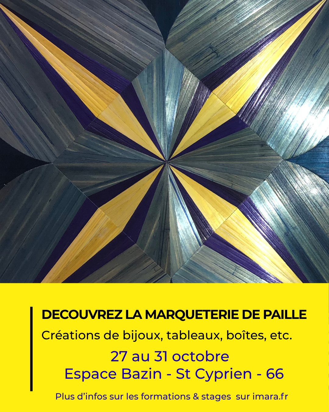 STAGES LOISIRS MARQUETERIE DE PAILLE PAR IMARA OFFRE ADULTE