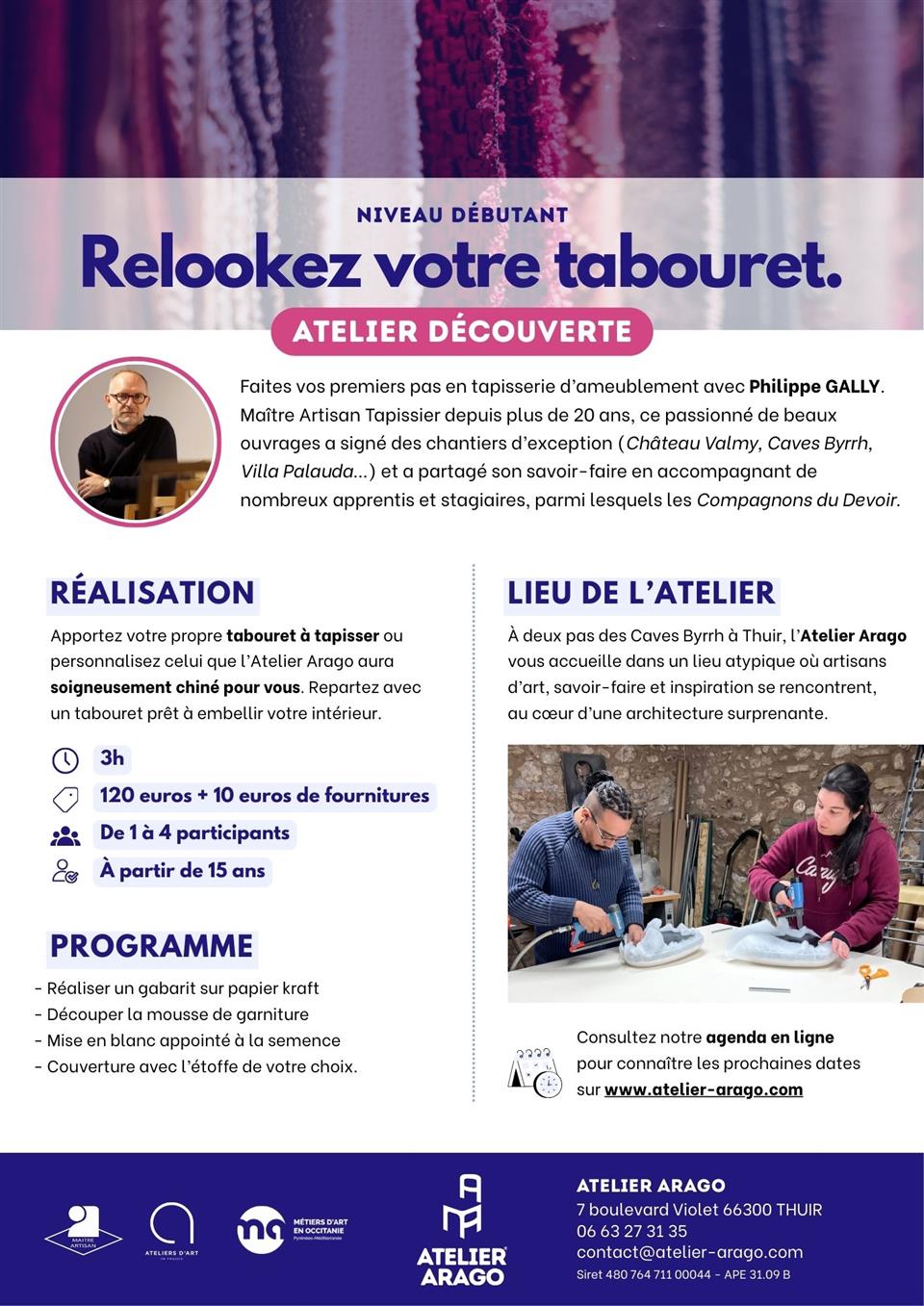 Atelier relookez votre tabouret