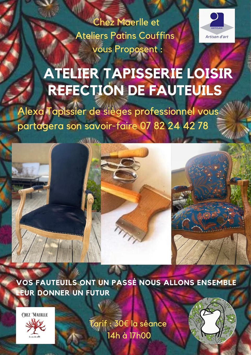 Chez maërlle - atelier tapisserie loisir refection de fauteuils