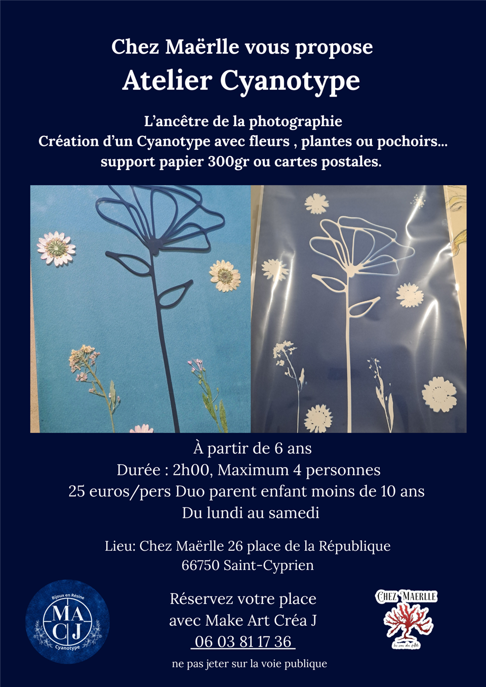 Chez maerlle - atelier cyanotype