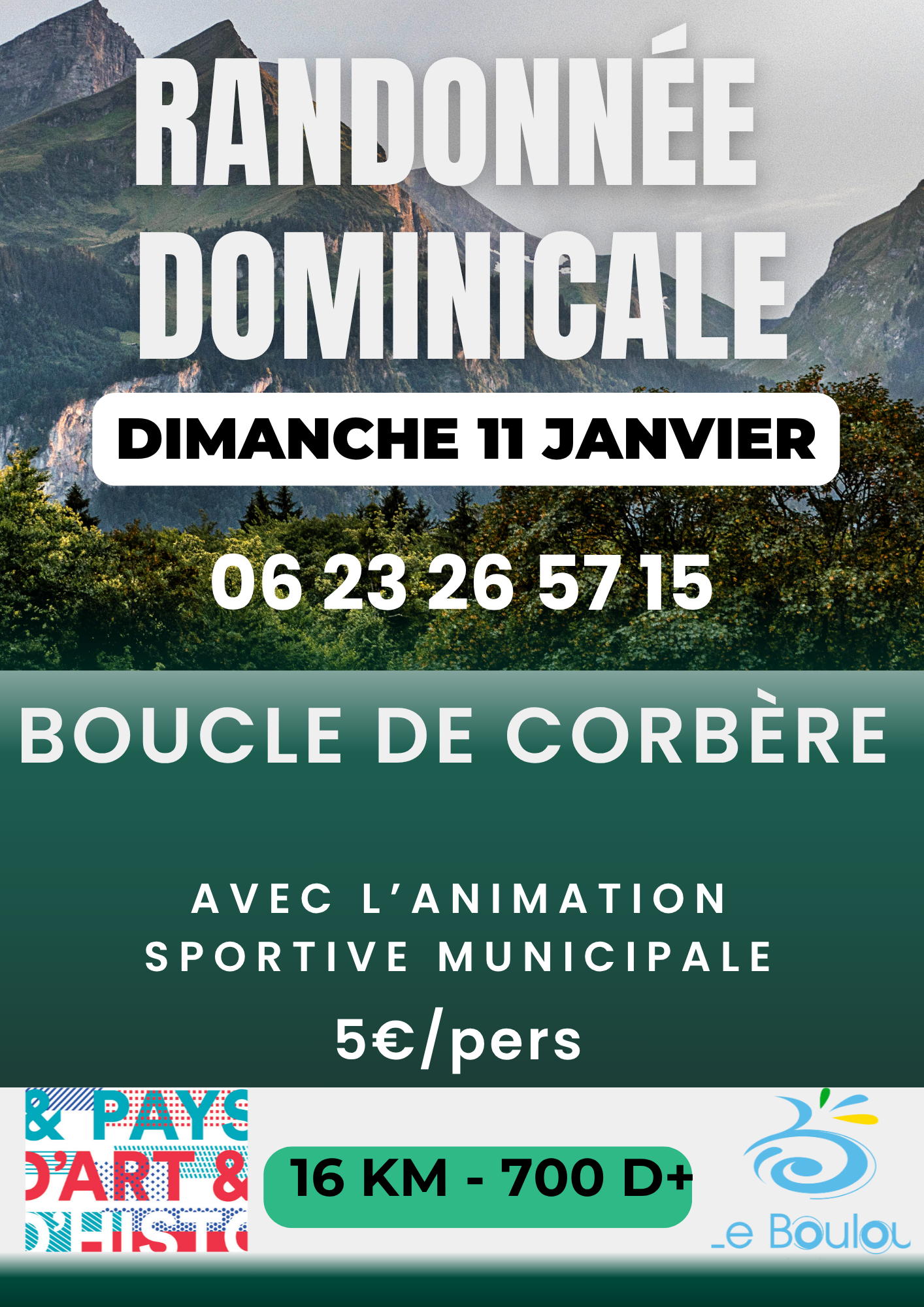 RANDONNÉE DOMINICALE BOUCLE DE CORBÈRE