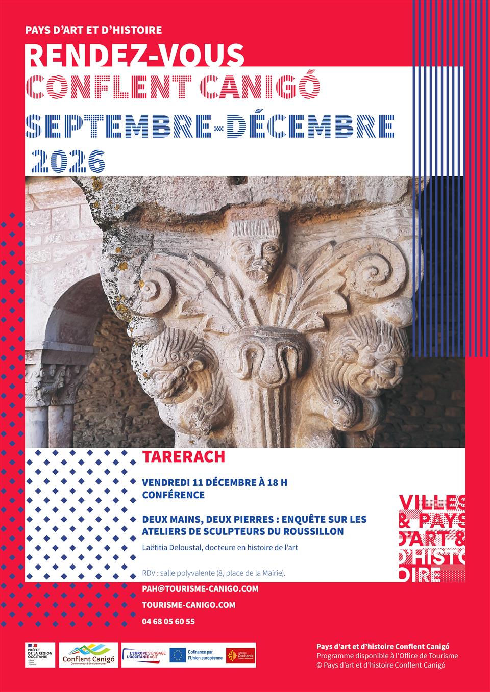 Rendez-vous du pays d’art et d’histoire conférence - deux mains, deux pierres: Enquête sur les ateliers de sculpteurs romans en roussillon
