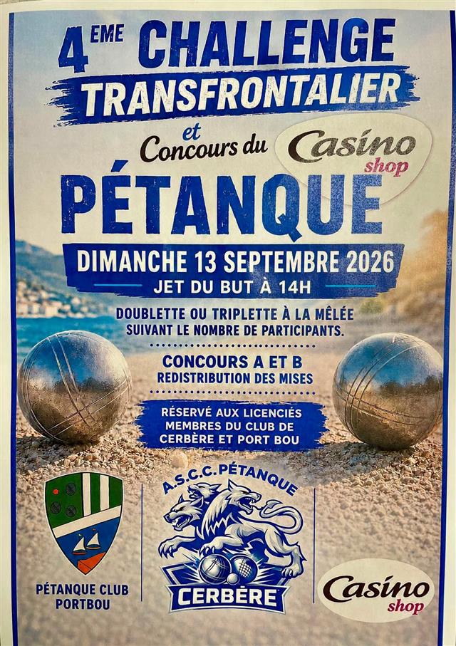 4e challenge transfrontalier de pétanque