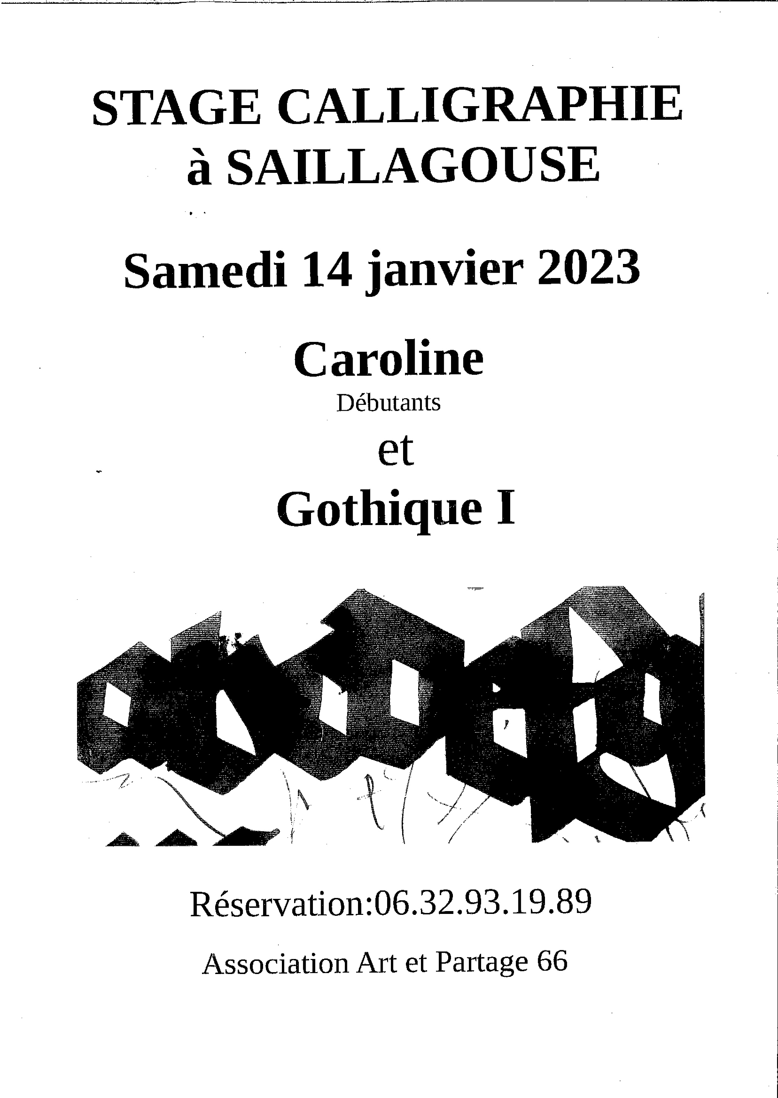 STAGE CALLIGRAPHIE – SAILLAGOUSE
