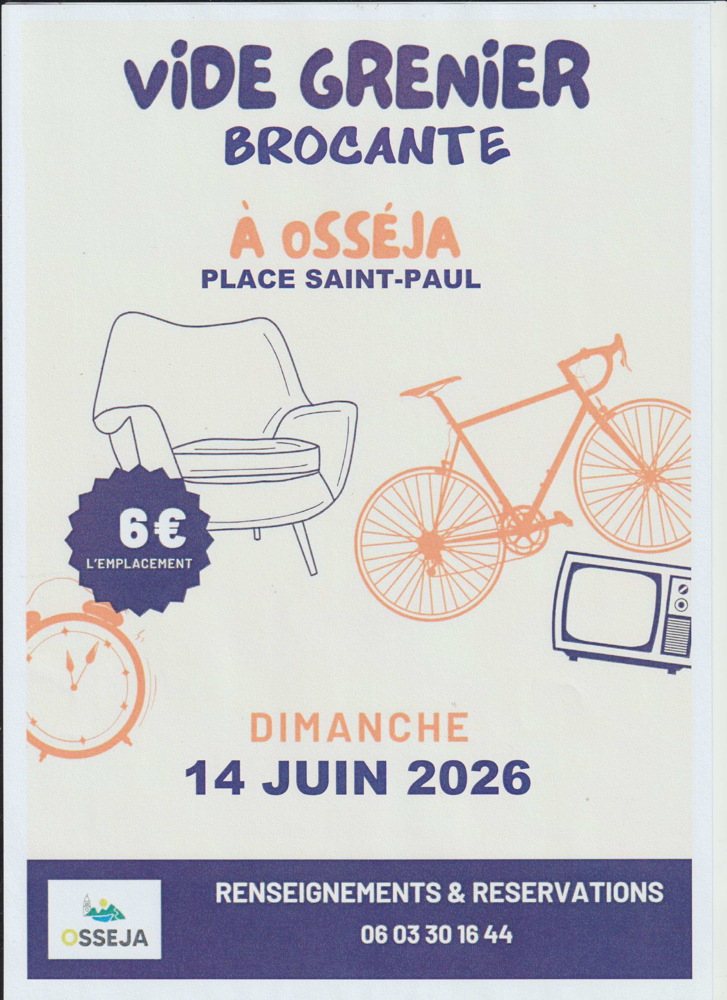 VIDE GRENIERS BROCANTE – OSSÉJA