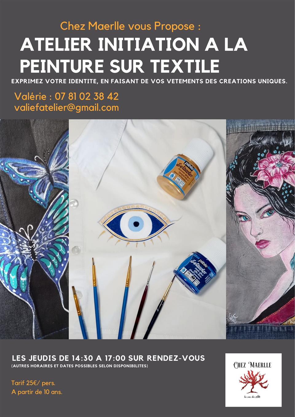 Chez maërlle - atelier initiation à la peinture sur textile