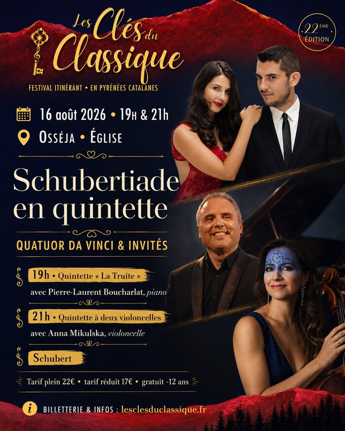 FESTIVAL LES CLES DU CLASSIQUE – SHUBERTIADE EN QUINTETTE: QUATUOR DA VINCI & INVITÉS