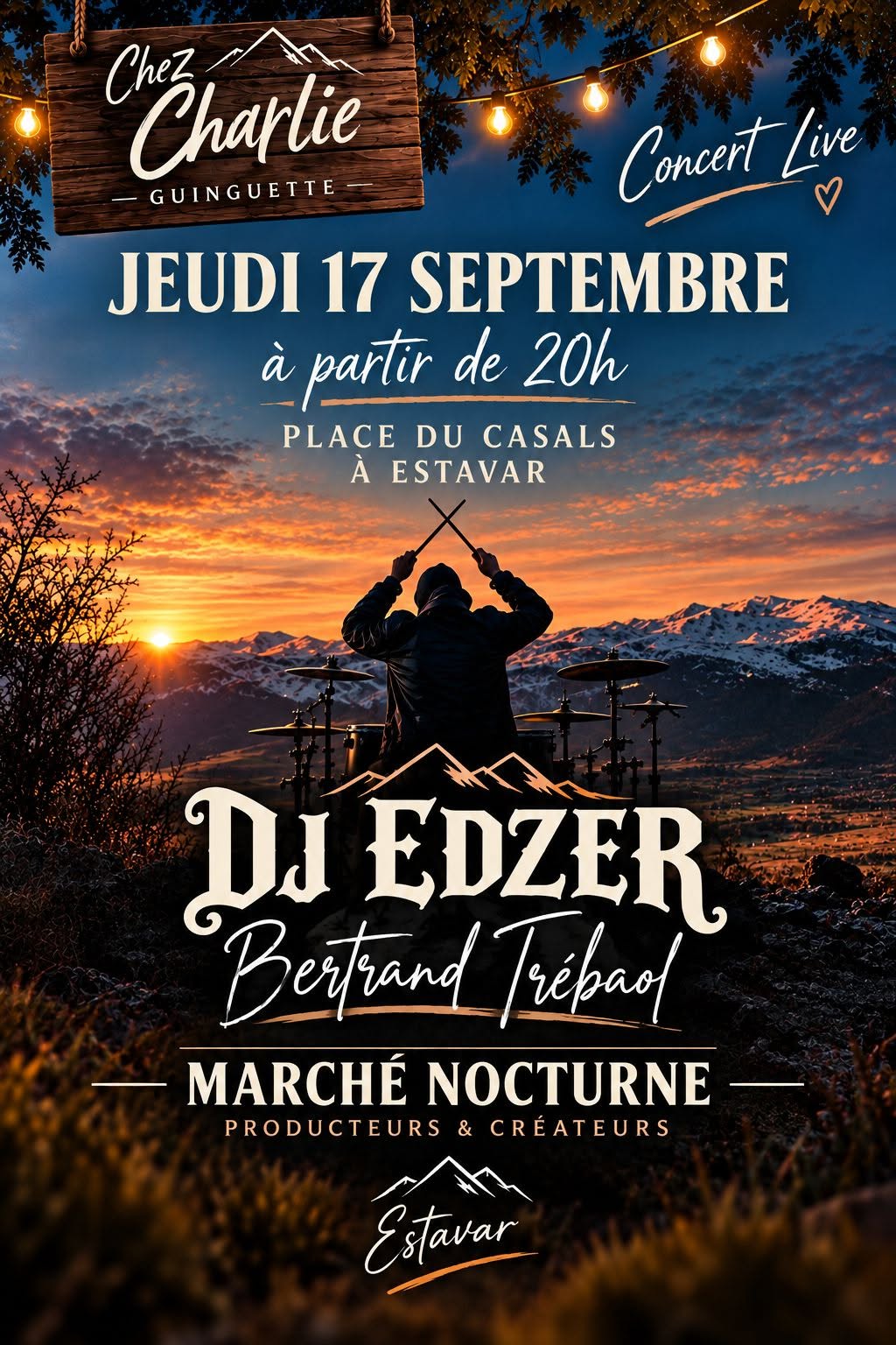 CONCERT CHEZ CHARLIE : DJ EDZER – BERTRAND TRÉBAOF
