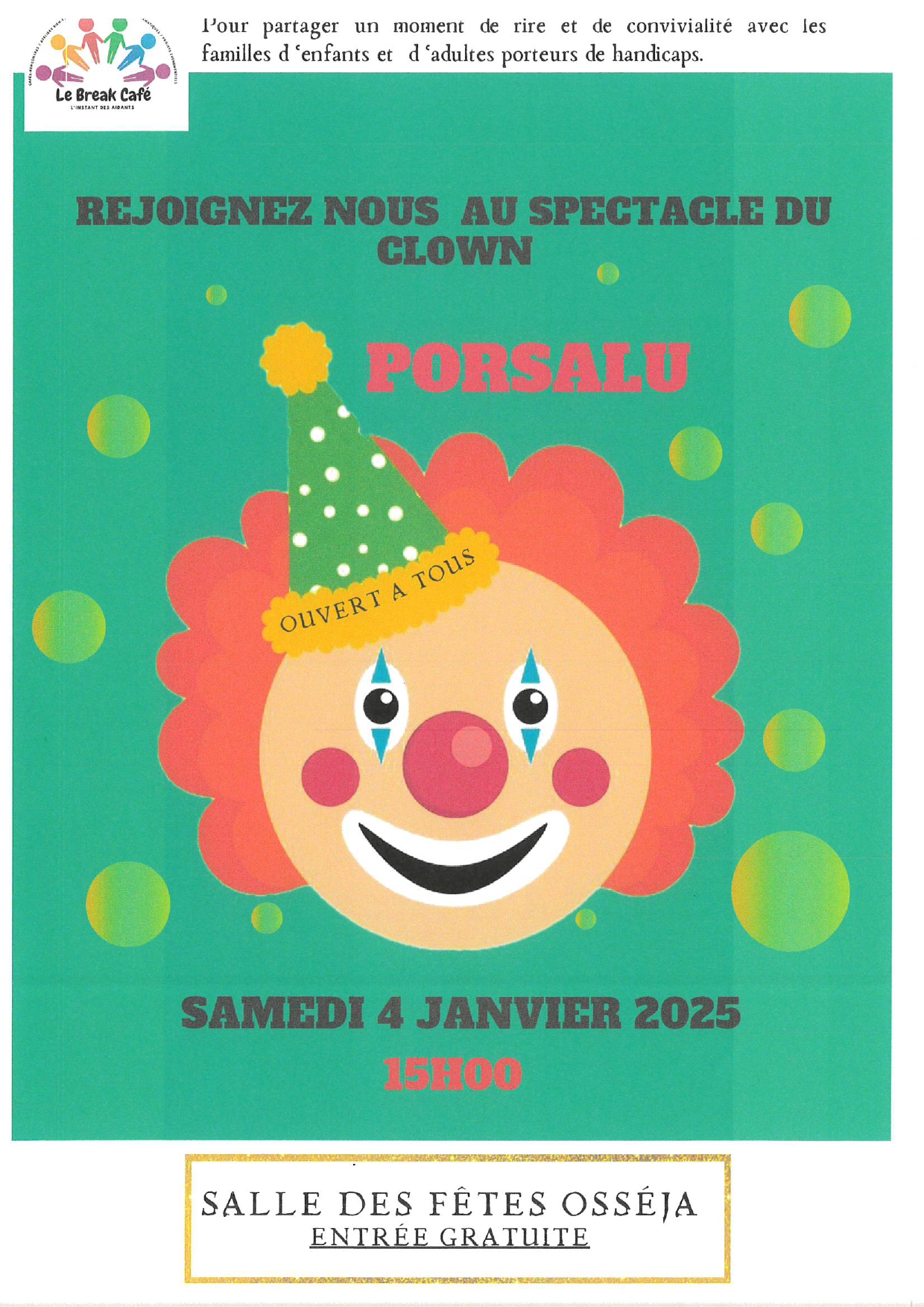 SPECTACLE DE CLOWN “PORSALU”