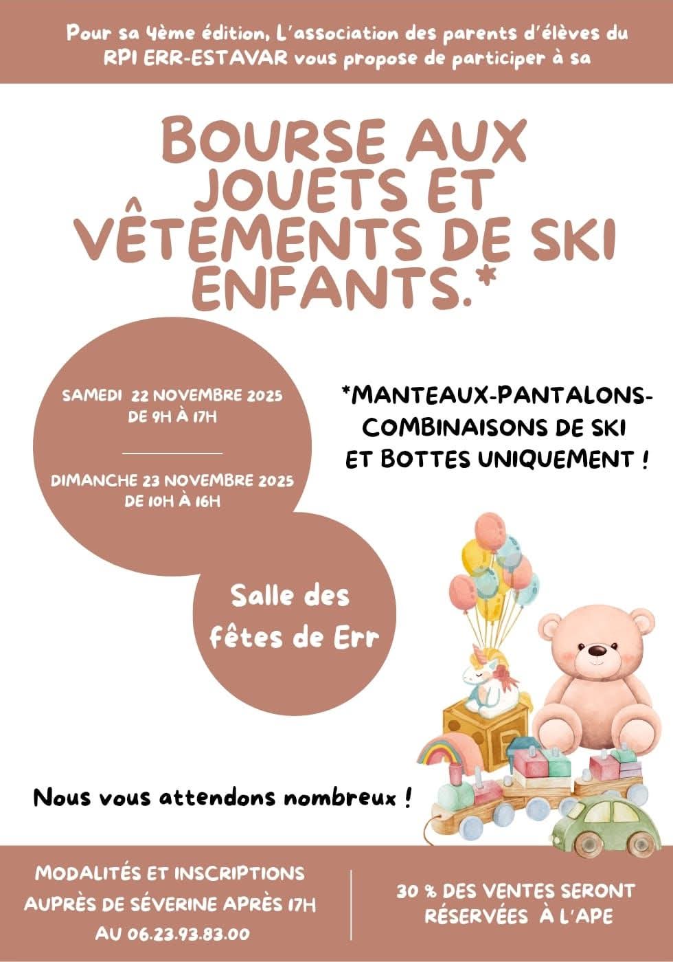 BOURSE AUX JOUETS ET VÊTEMENTS DE SKI
