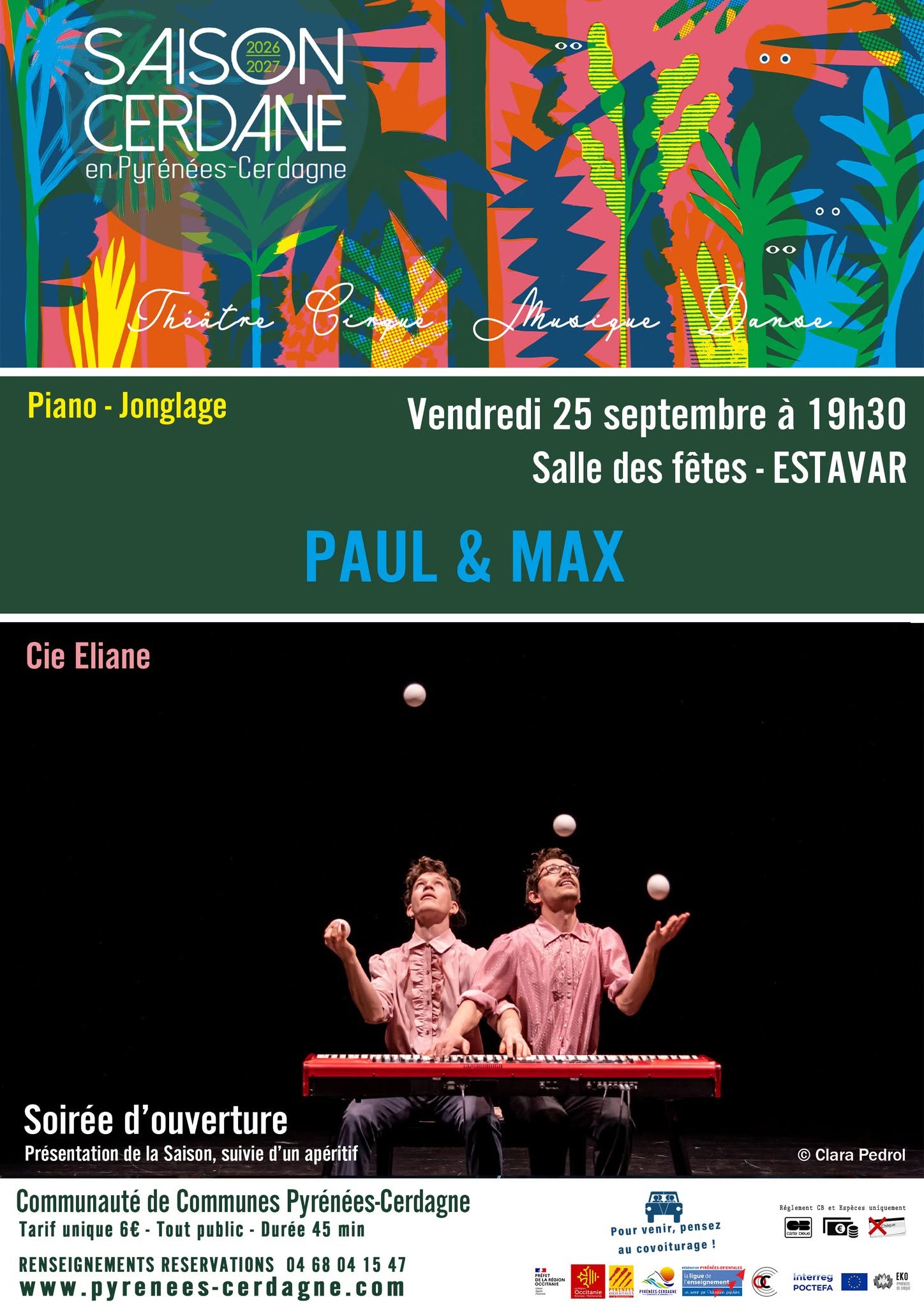 SAISON CERDANE – PAUL & MAX – CIE ELIANE : PIANO – JONGLAGE