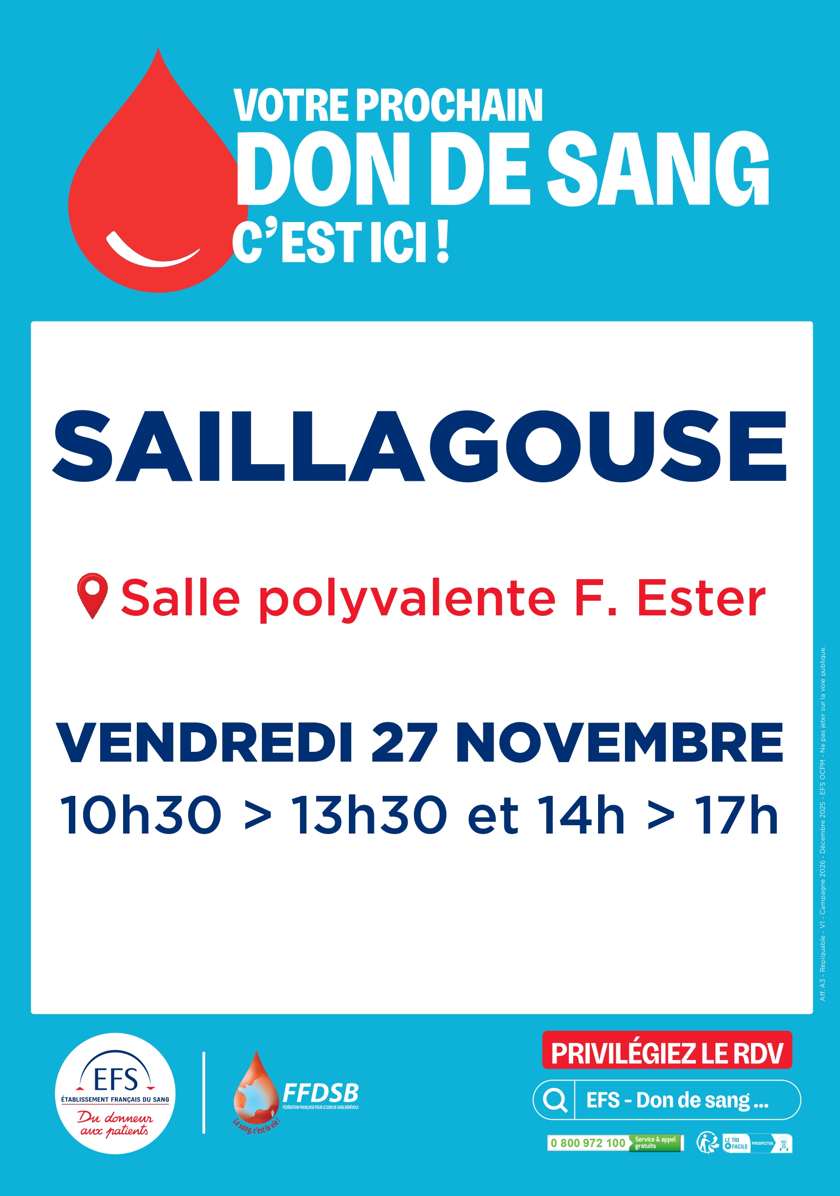 DON DE SANG – SAILLAGOUSE