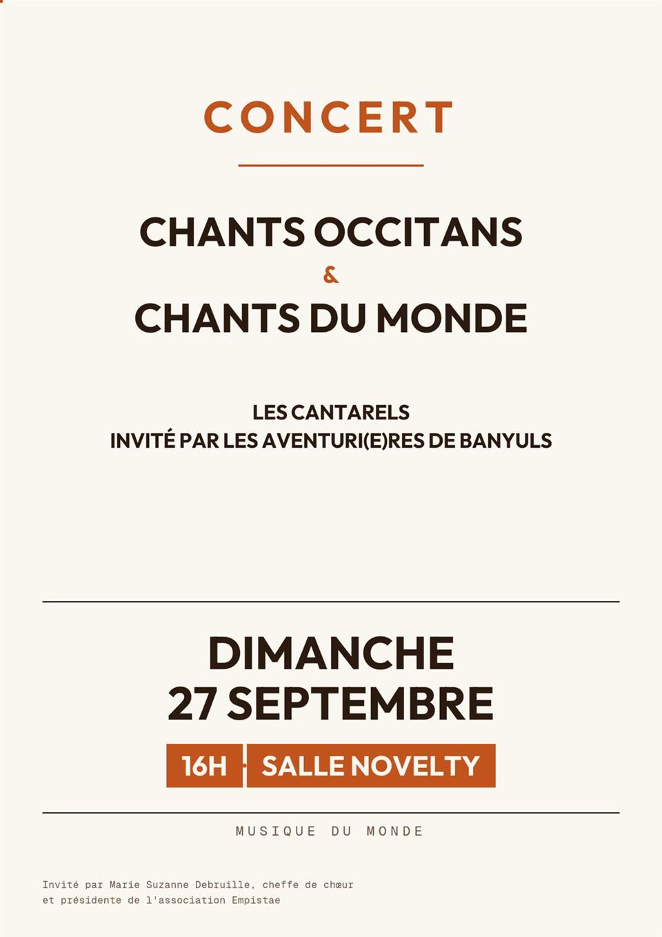 Concert de la chorale "les cantarels"