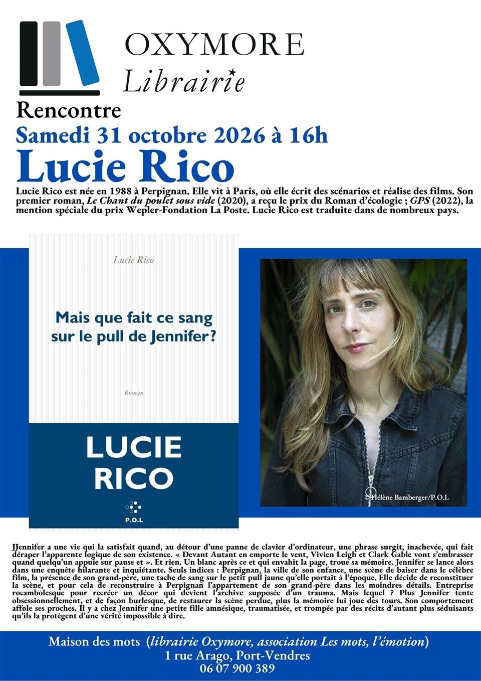 Rencontre littéraire avec lucie rico