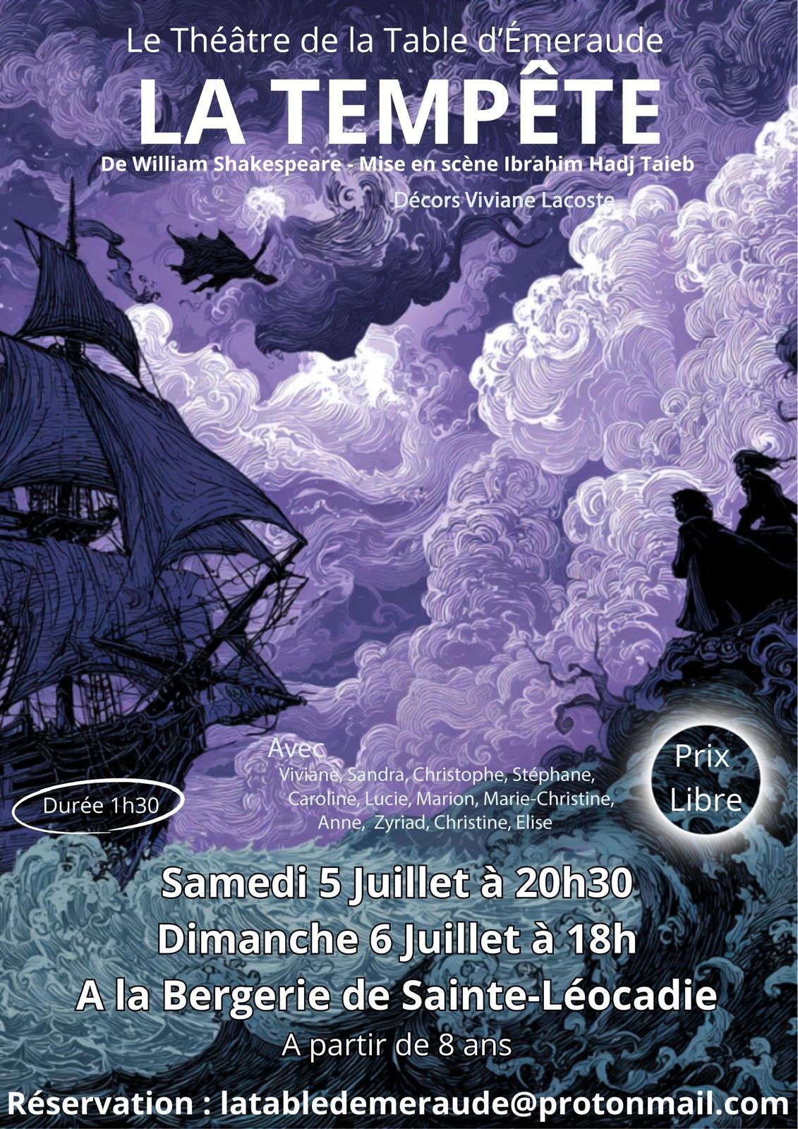 PIÈCE DE THÉÂTRE « LA TEMPÊTE »