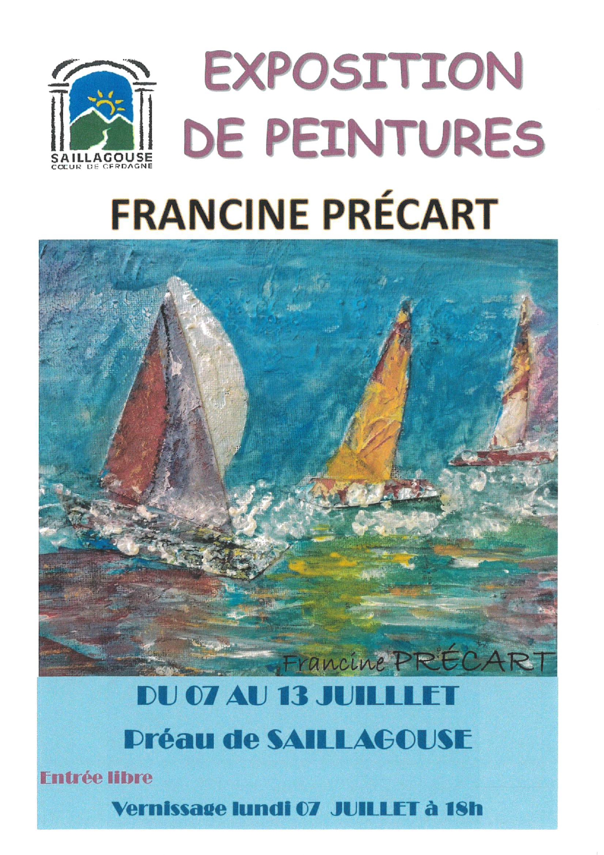 EXPOSITION DE PEINTURE FRANCINE PRÉCART – SAILLAGOUSE