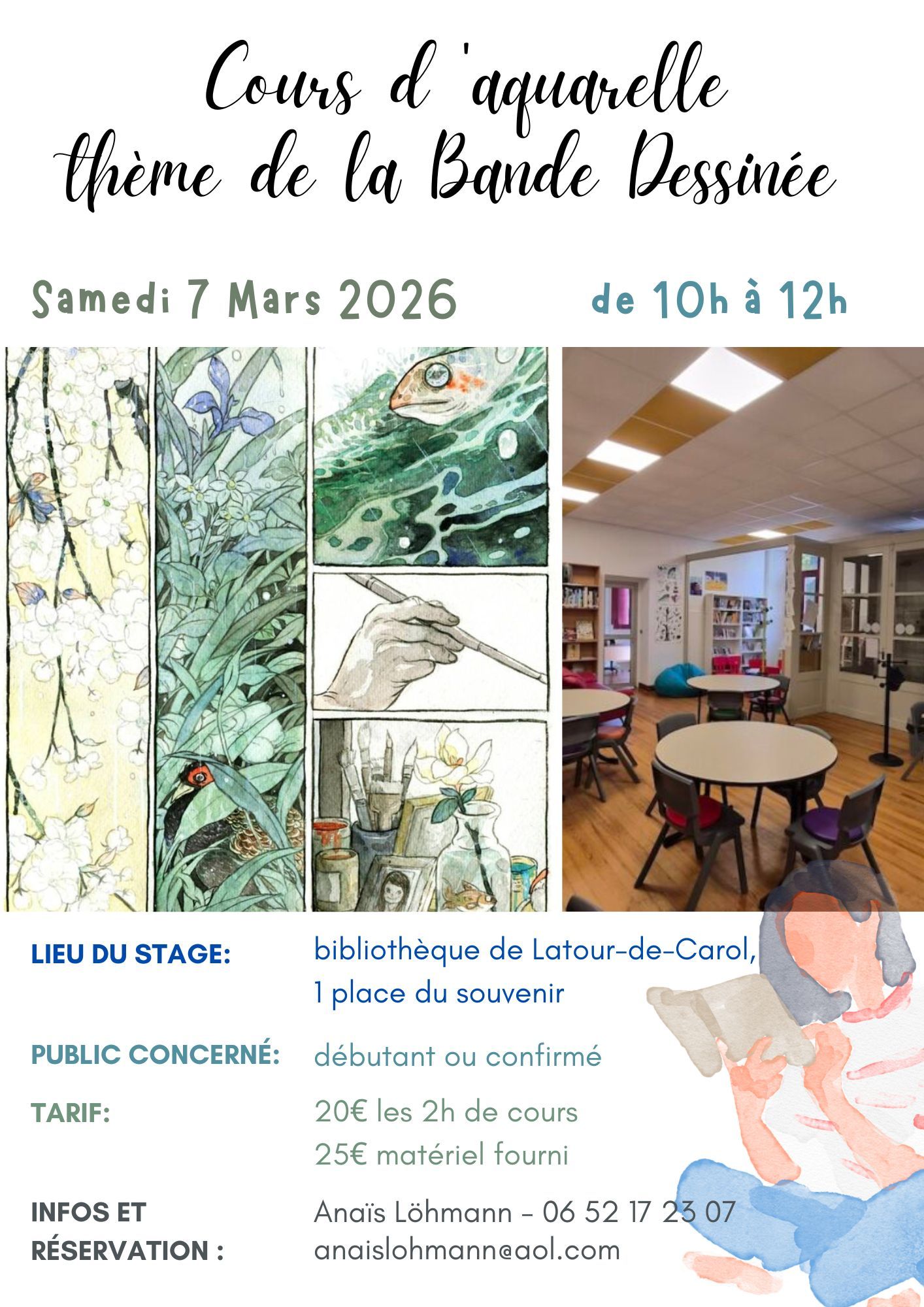 COURS D’AQUARELLE THÈME BD