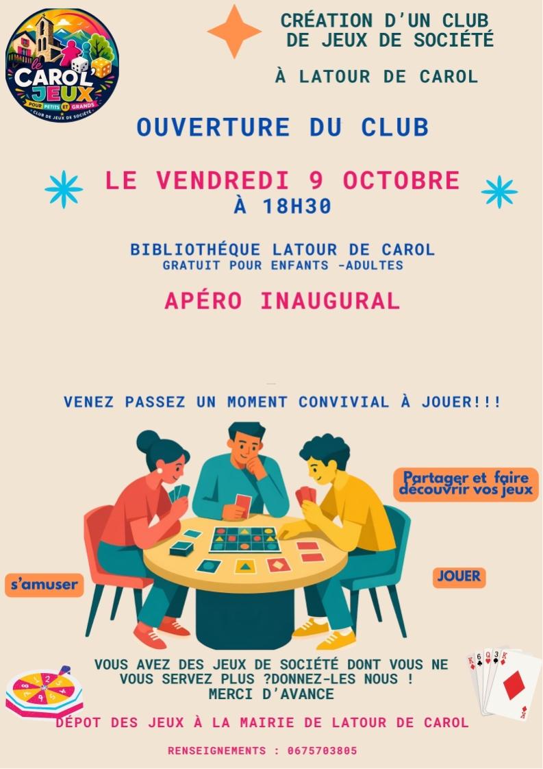 Ouverture du club de jeu de société - latour de carol