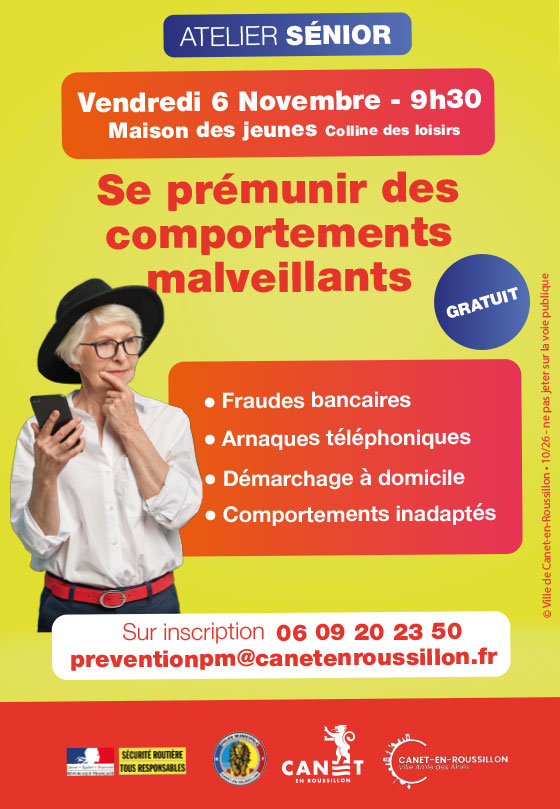 Atelier senior: Se prémunir des comportements malveillants