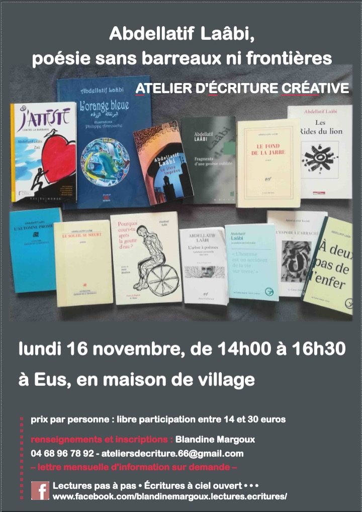 Atelier d’écriture: "Abdellatif laâbi, poésie sans barreaux ni frontières", à Eus