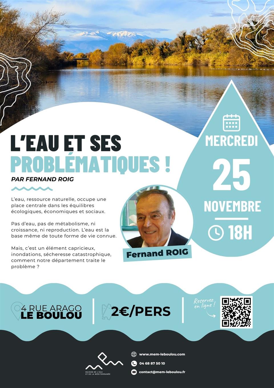 Conférence "l’eau et ses problématiques » par fernand roig
