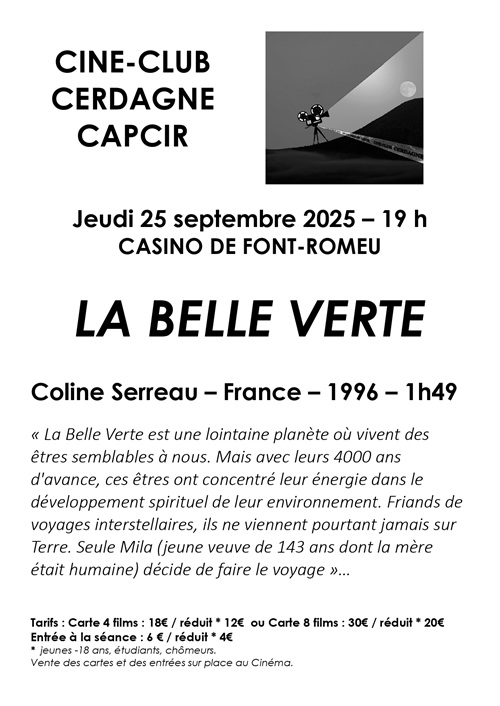 CINE CLUB CERDAGNE CAPCIR : LA BELLE VERTE