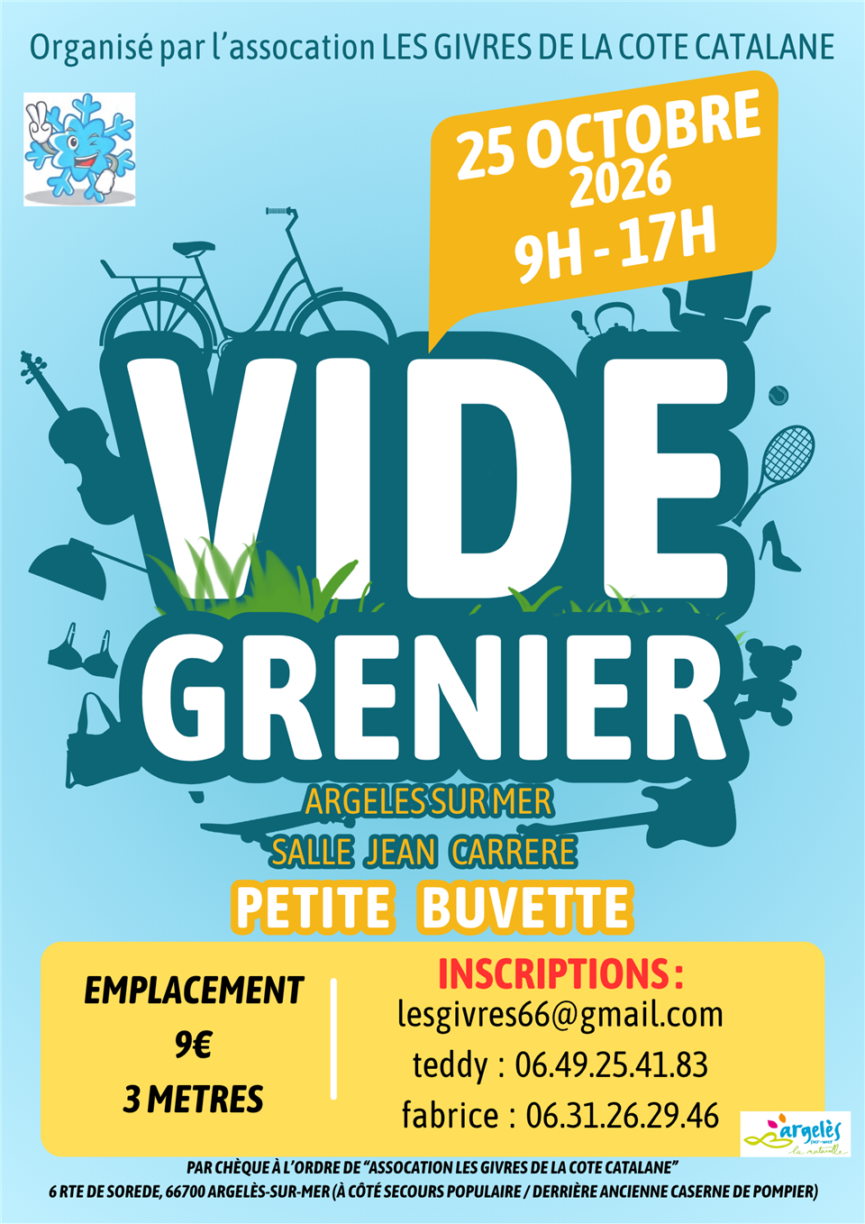 Vide grenier du 25 octobre 2026
