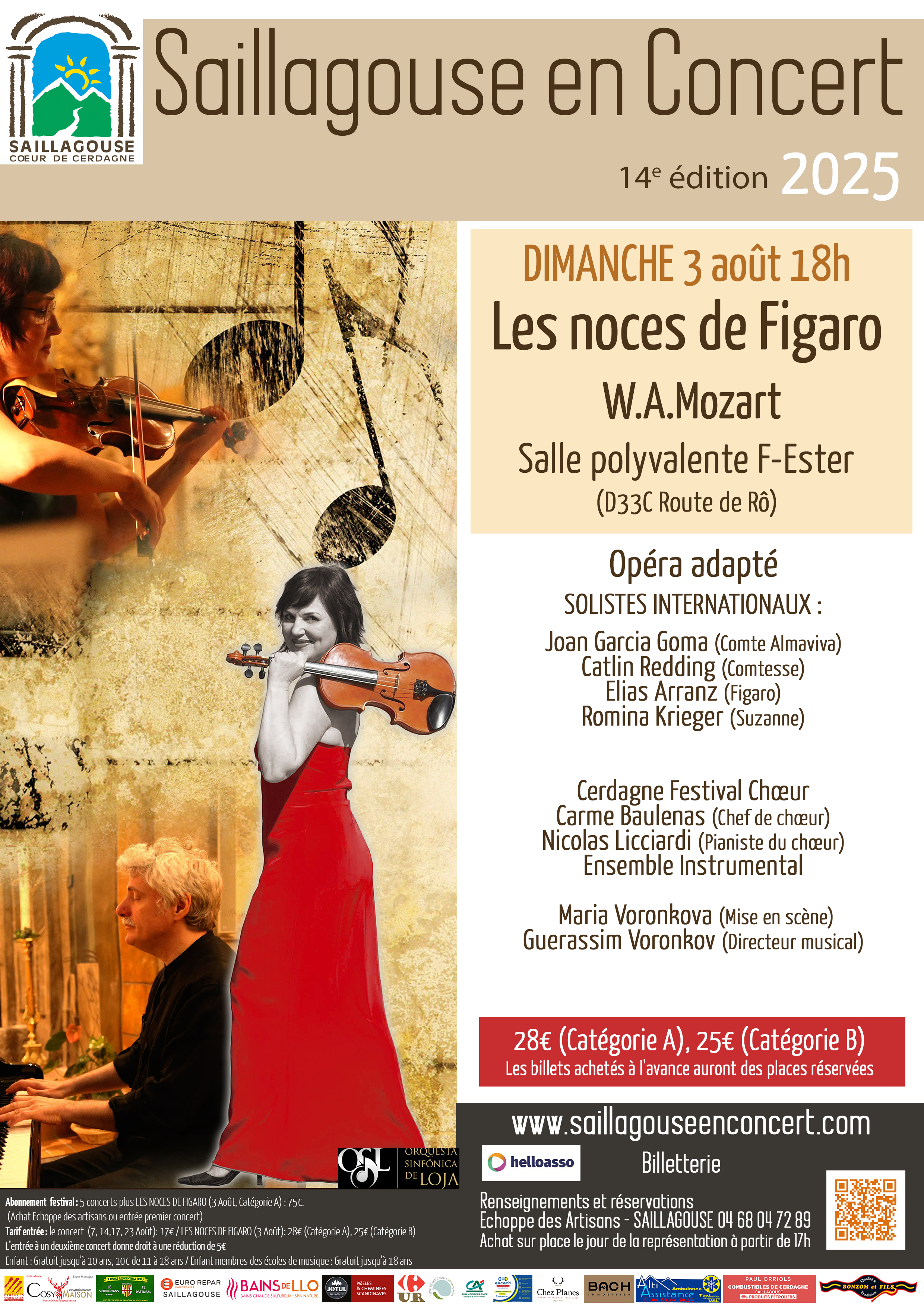 SAILLAGOUSE EN CONCERT – LES NOCES DE FIGARO – W.A MOZART