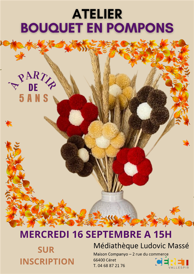 Atelier bouquet en pompoms