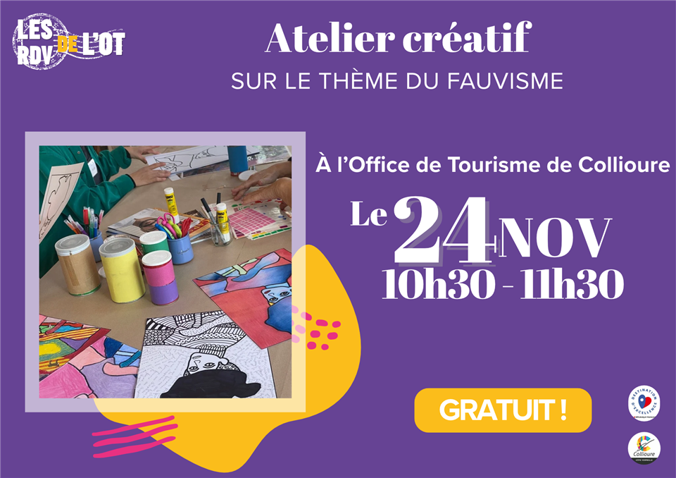 Les ateliers créatifs des fauves s’invitent à l’office de tourisme!
