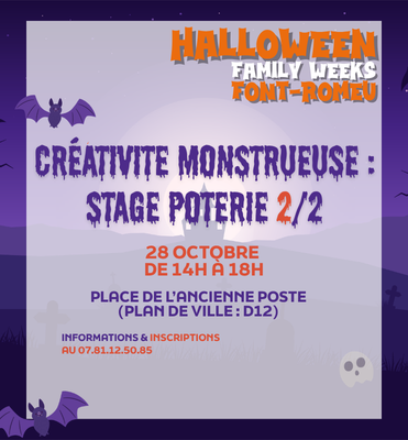 Créativite monstrueuse: Stage de poterie - 28 octobre