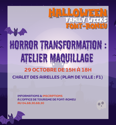 Horror transformation: Atelier maquillage - 29 octobre