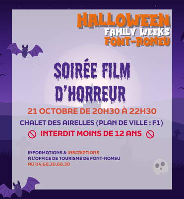 Soirée film d’horreur - 21 octobre