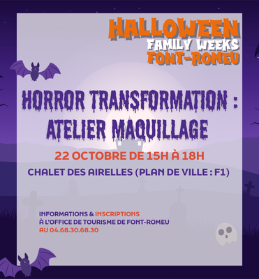 Horror transformation: Atelier maquillage - 22 octobre