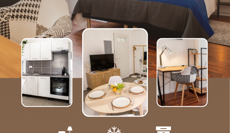 Affiche A4 annonce location immobilière modern simple marron - Appartement 1 chambres 1er étage
