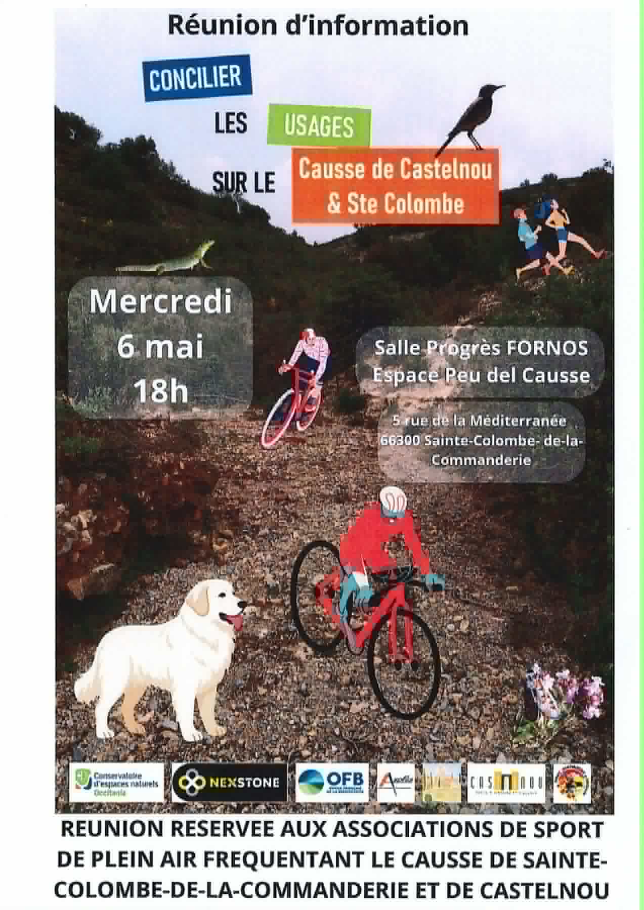 CONCILIER LES USAGES SUR LE CAUSSE DE CASTELNOU ET SAINTE  COLOMBE