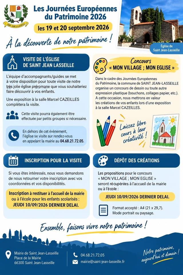 Saint jean lasseille - journées du patrimoine 2026
