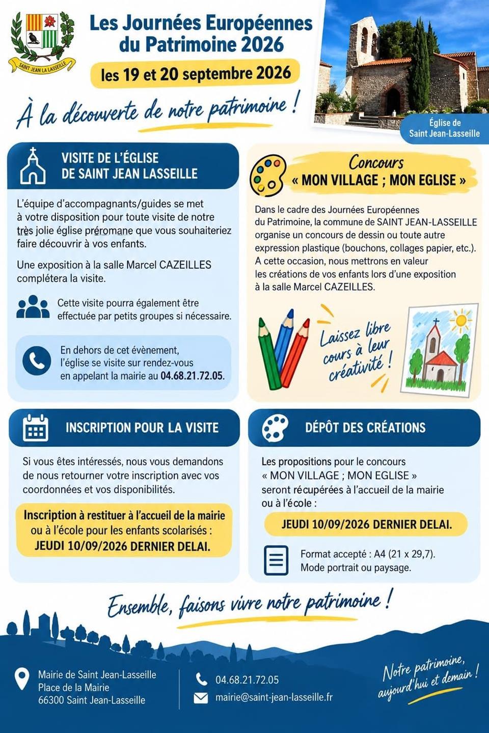 Saint jean lasseille - journées du patrimoine 2026