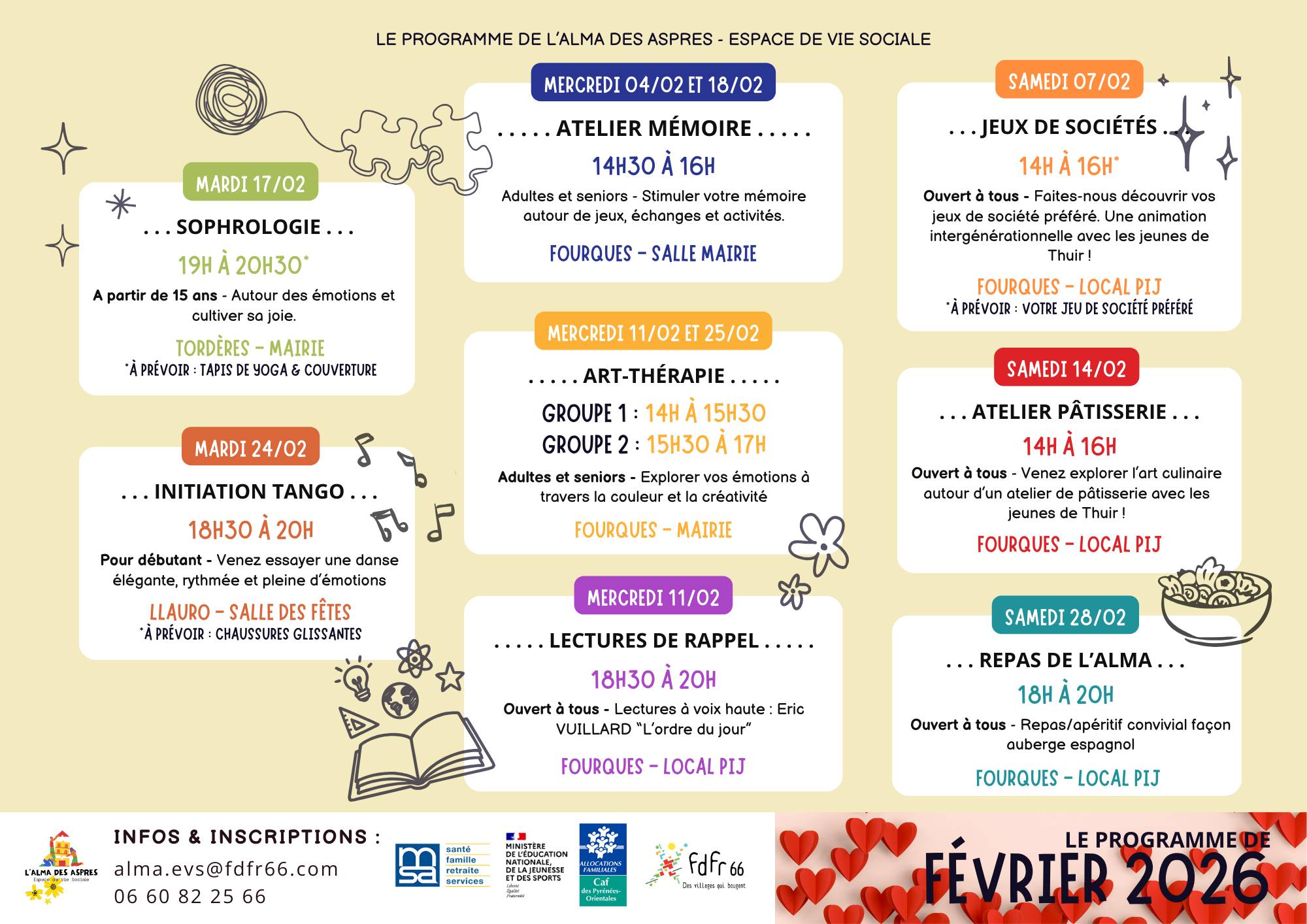ESPACE VIE SOCIALE DES ASPRES – PROGRAMME MARS