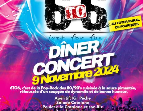 DINER CONCERT A FOURQUES Le 9 nov 2024