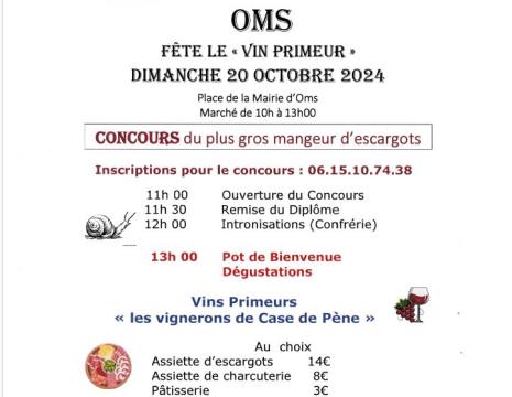 FETE DU VIN PRIMEUR Le 20 oct 2024