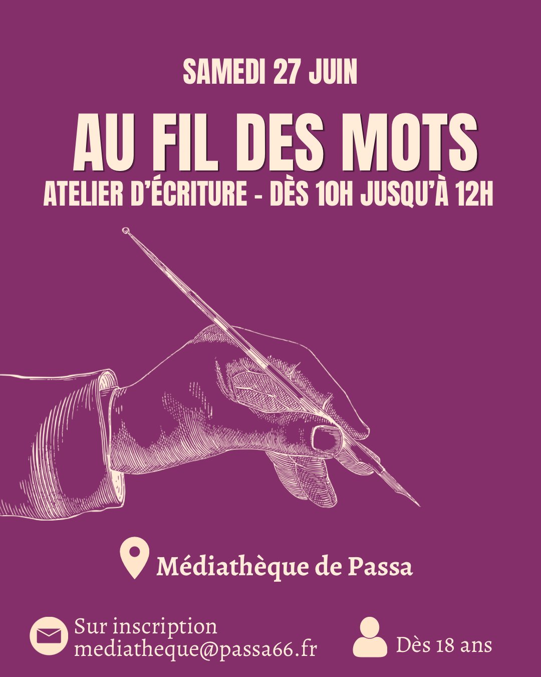 Atelier d’écriture -au fil des mots