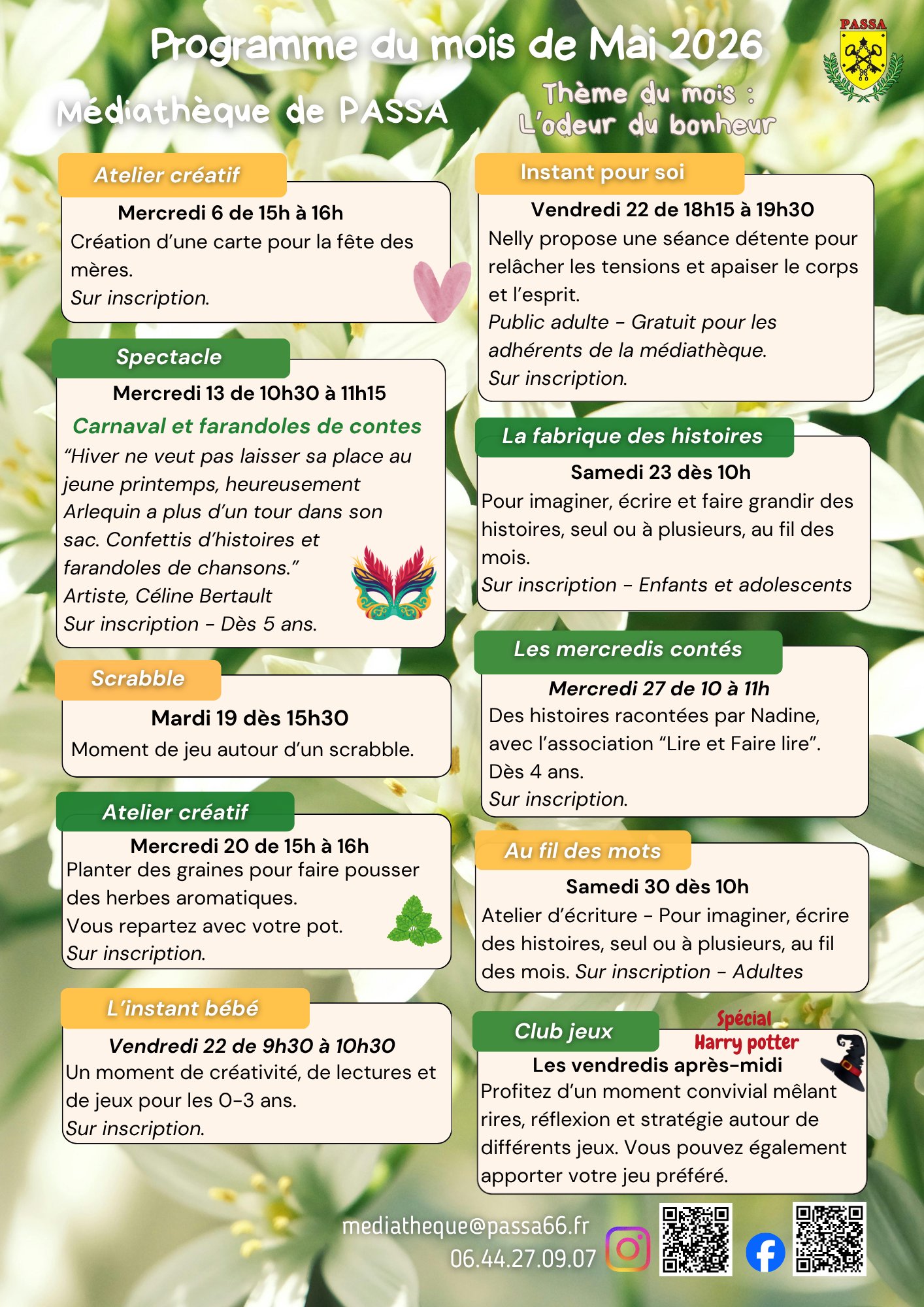 MÉDIATHÈQUE PASSA PROGRAMME DU MOIS DE MAI