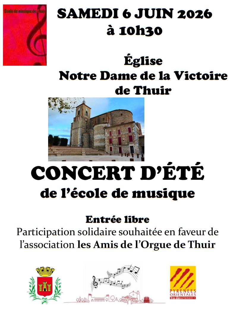 CONCERT DE FIN D’ANNÉE DE L’ÉCOLE DE MUSIQUE DE THUIR