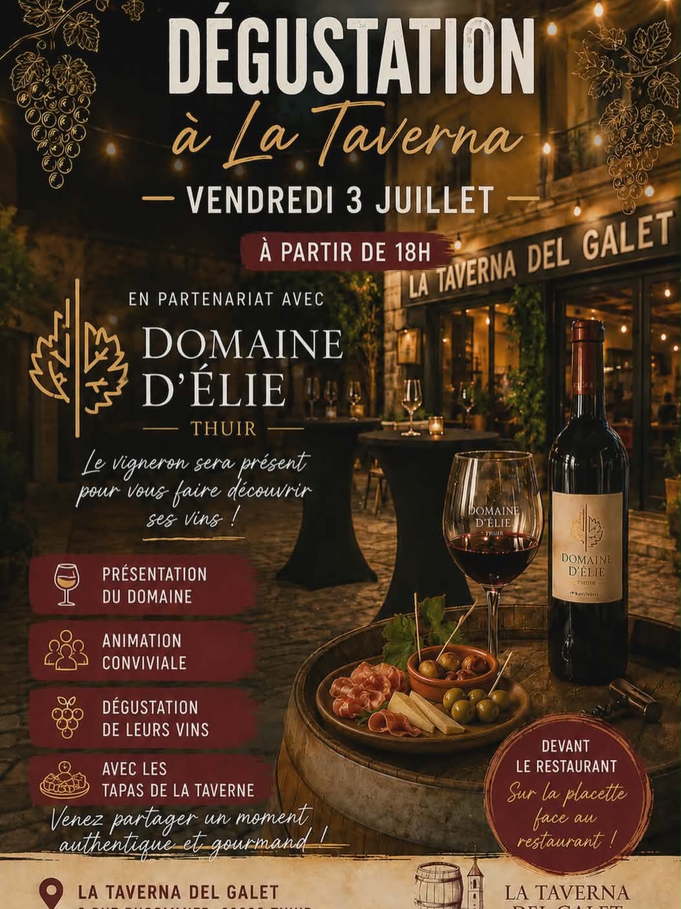 DÉGUSTATION À LA TAVERNA