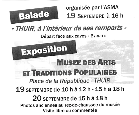 JOURNÉES DU PATRIMOINE – BALADE ET EXPOSITION PAR L’ASMA