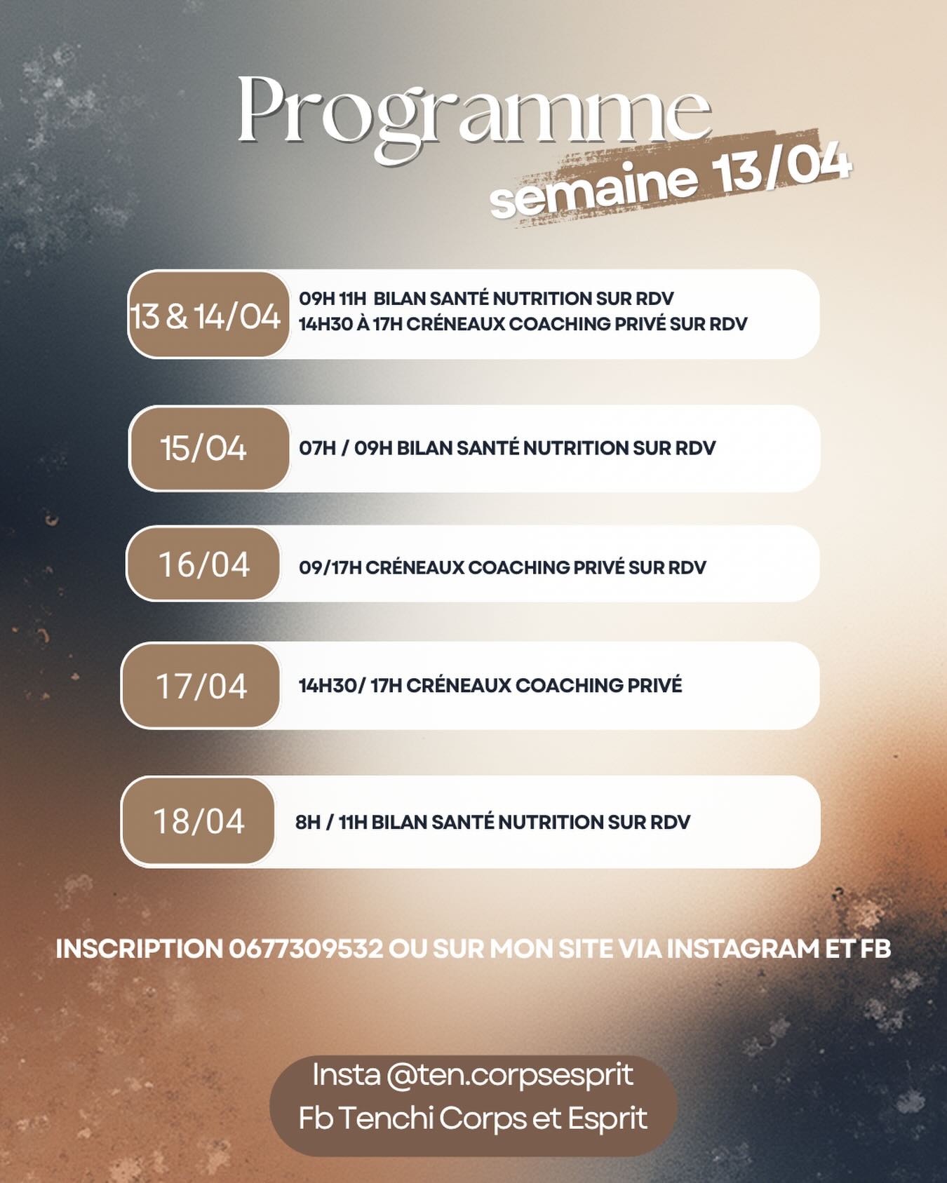 PROGRAMME TENCHI CORPS ET ESPRIT